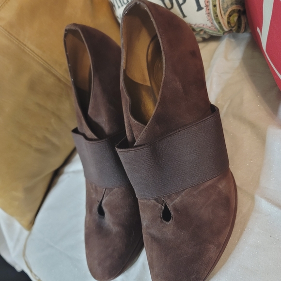 Jessica Simpson women's Heels Booties 8B Brown Suede Stretch - Picture 2 of 9